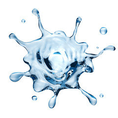 3d water design element, isolated liquid splash illustration