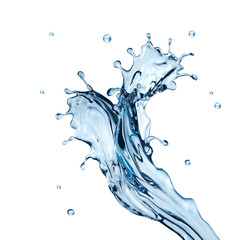Obraz na płótnie Canvas 3d water splash illustration, liquid splashing isolated on white