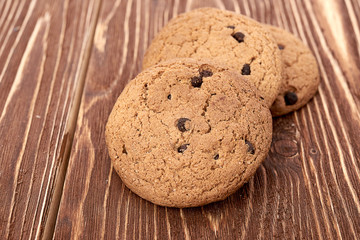 oat cookies on wooden table