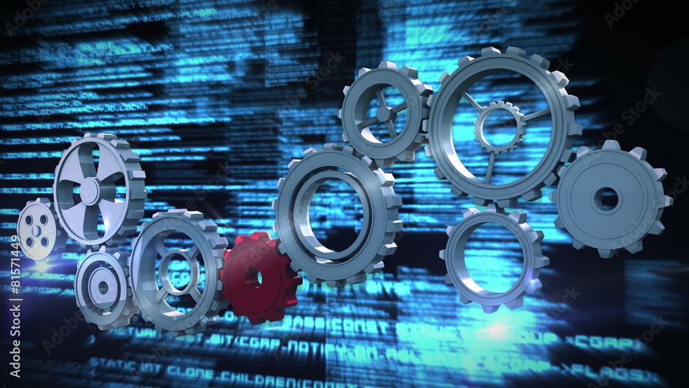 Poster Cogs and wheels turning interface
