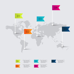 Fototapeta premium Vector colorful info graphics for your business presentations.