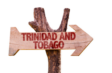 Trinidad and Tobago wooden sign isolated on white background