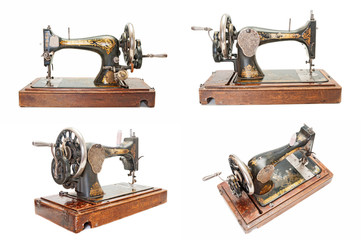 Set of vintage sewing machines