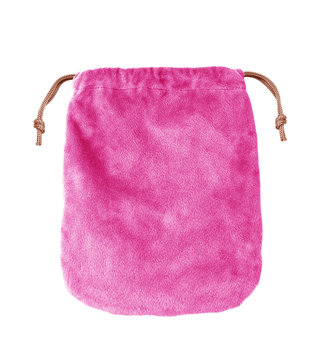 Pink Velvet Bag Isolated On White Background