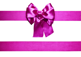 purple bow and ribbon made from silk