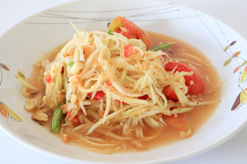 Green papaya salad Thai cuisine spicy delicious
