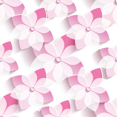 Background seamless pattern with stylized pink sakura