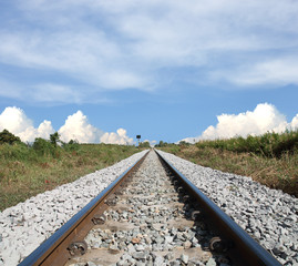 Railway with blue sky