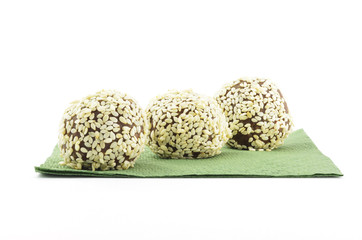 Cake on a green napkin