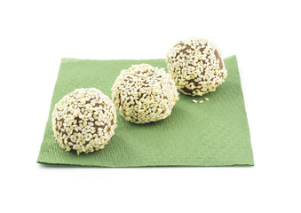 Cake on a green napkin