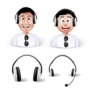 Two Young Man Happy Enjoying Listening