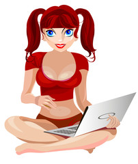 Girl with laptop