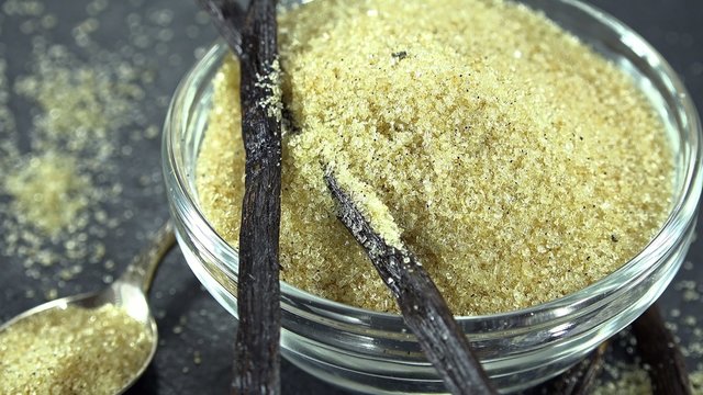 Heap of brown rotating Vanilla Sugar (not seamless loopable)