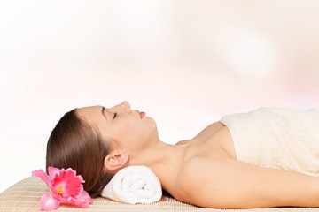 Fototapeta na wymiar Spa Treatment. Head massage