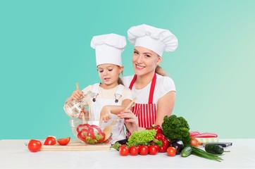 Cooking. Preparing fresh vegetable salad