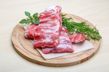 Raw pork ribs