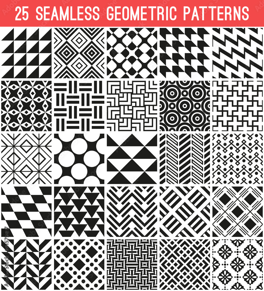 Wall mural universal different vector seamless patterns