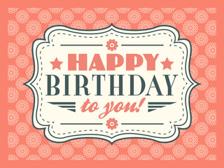 Happy birthday card. Typography letters font type