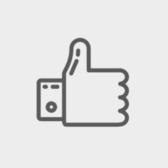 Thumbs up thin line icon