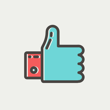Thumbs up thin line icon