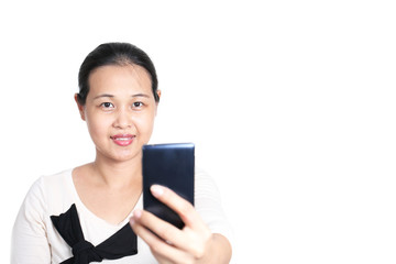 Fototapeta premium beautiful girl using smart phone