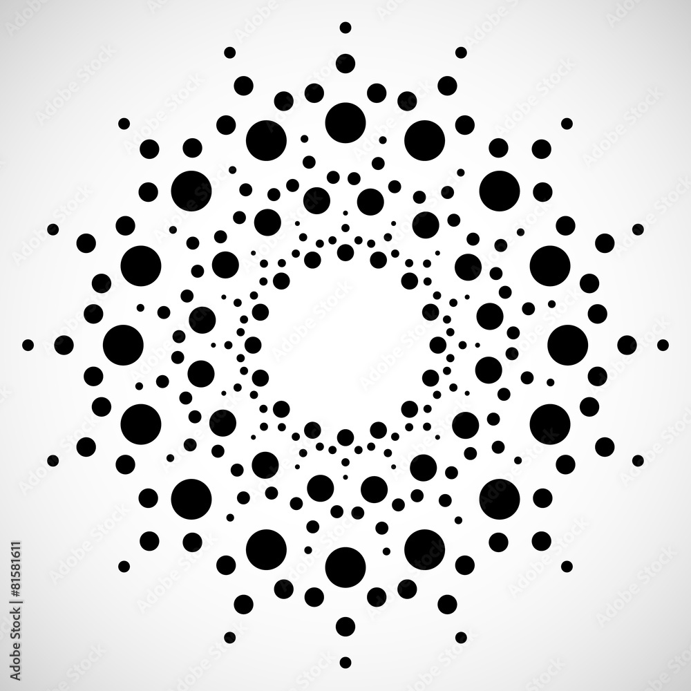 Poster concentric dots, circles. dotted abstract element, abstract patt