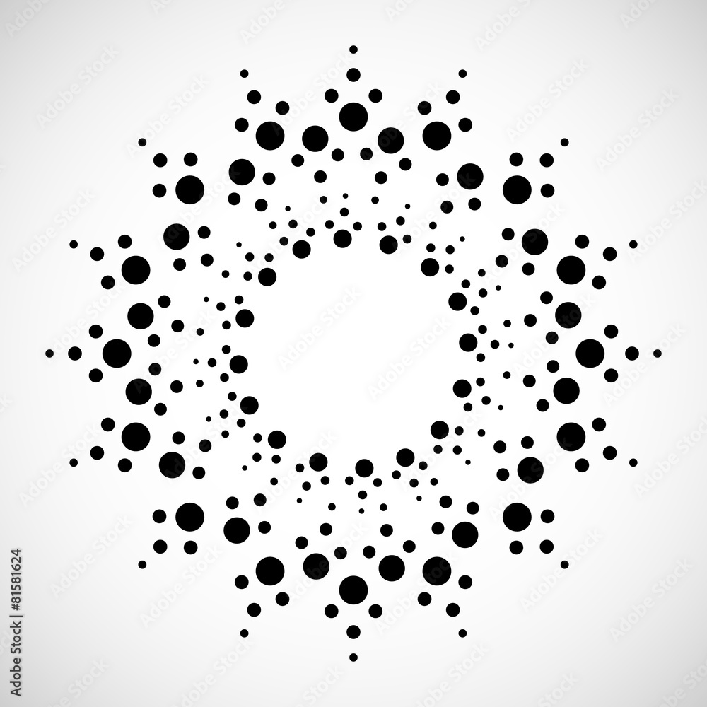 Poster Concentric Dots, Circles. Dotted Abstract Element, Abstract Patt