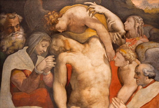 Rome - Deposition fresco in church Santa Maria dell Anima