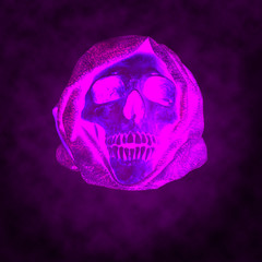 Grunge Skull , pink background