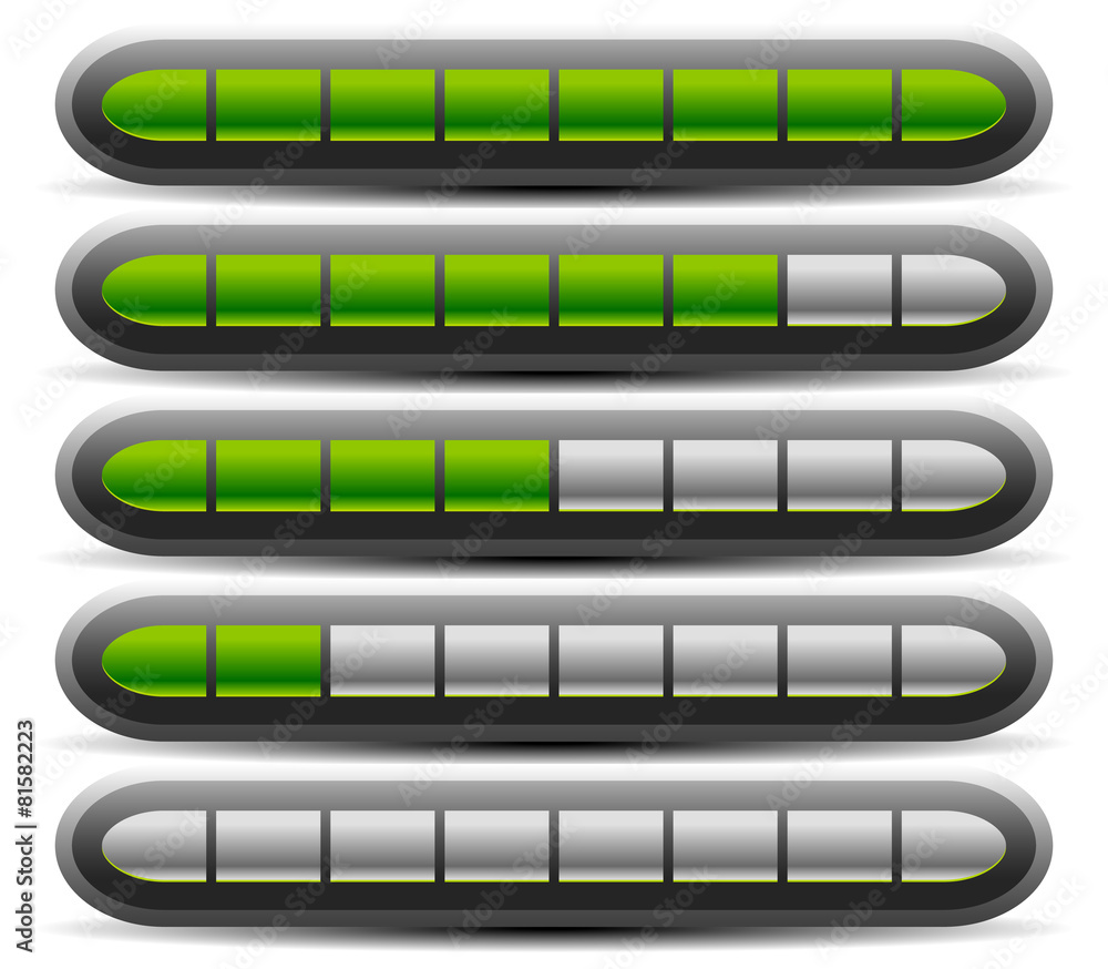 Poster horizontal progress, loading bars. meters, level indicators.
