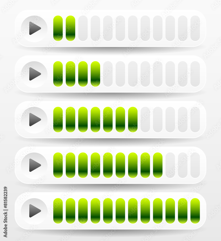 Poster horizontal progress, loading bars. meters, level indicators.