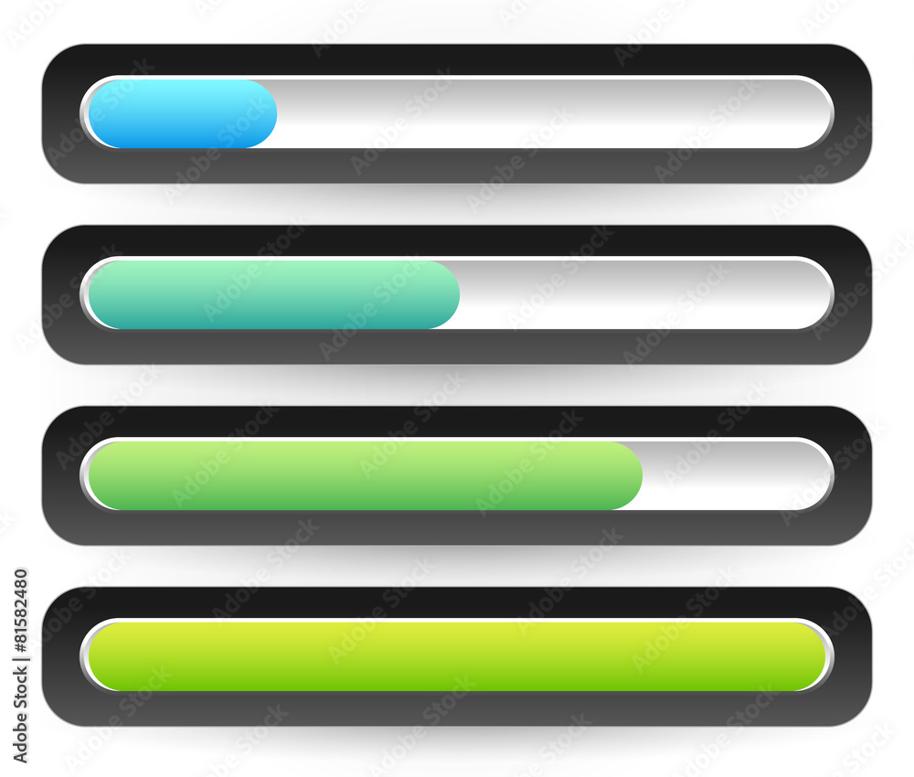 Poster horizontal progress, loading bars. meters, level indicators.