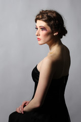 Fototapeta premium beautiful girl bright makeup