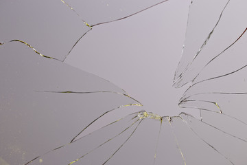 broken glass grey background
