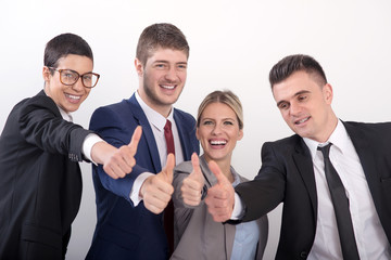 A group of young smiling successful business people