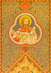 Fototapeta na wymiar Jerusalem - The prophet Jesaja fresco