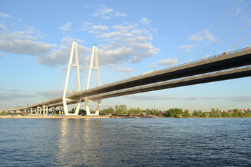 Cable-Stayed Bridge in St.Petersburg.