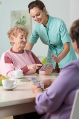 Fototapeta premium Cards in nursing house