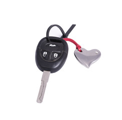the car key in the keychain