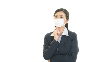 風邪に罹患した女性