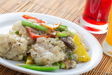 Stir Fried Garoupa With Black Peper