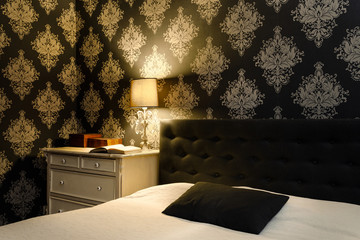 Modern retro bedroom interior