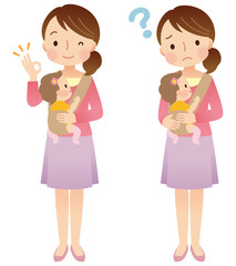 子育てする主婦　ママ　表情ポーズ