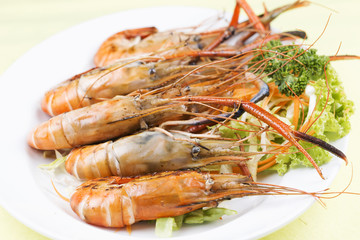 Group of grilled shrimps