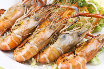 Group of grilled shrimps