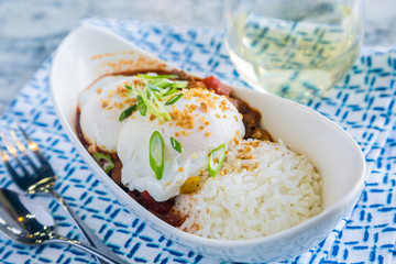 Venison Chili Loco Moco