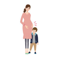 妊婦　こども　イラスト