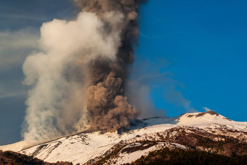Mount Etna Eruption and lava flow
