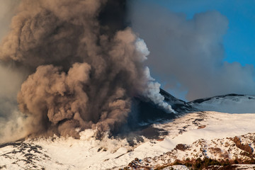 Fototapeta na wymiar Mount Etna Eruption and lava flow