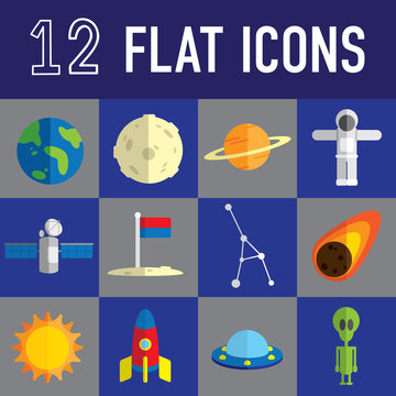 space flat icon